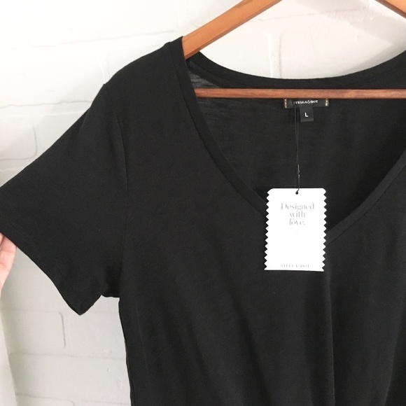 NWT Stella&Dot Women’s The Twist Tee Black Modal Cotton Lightweight Sz L - Picture 10 of 12